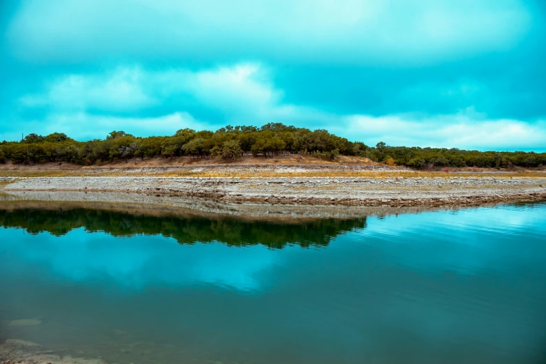 this is a blue lake with no people in it