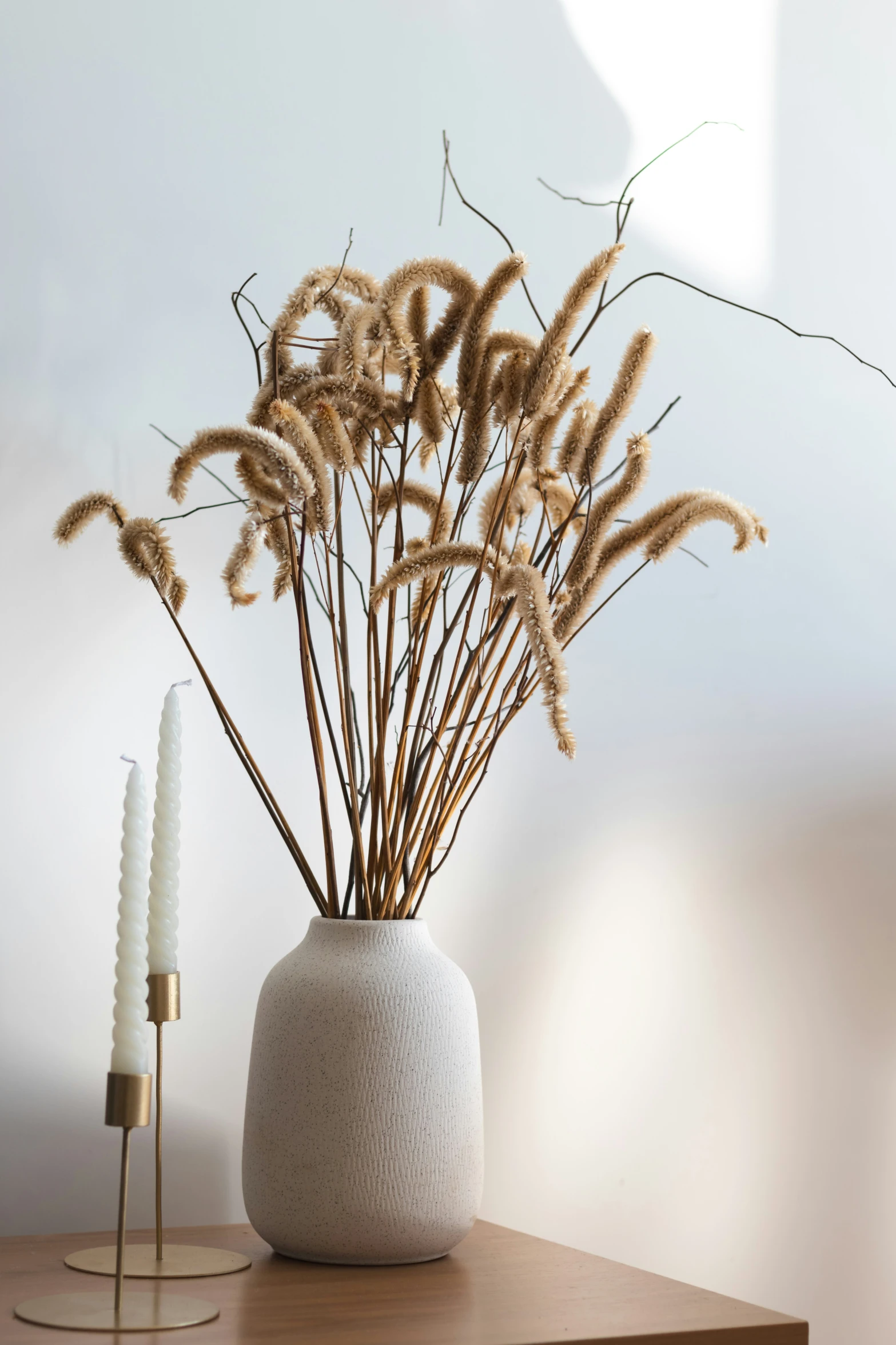 several flowers in a vase on a table