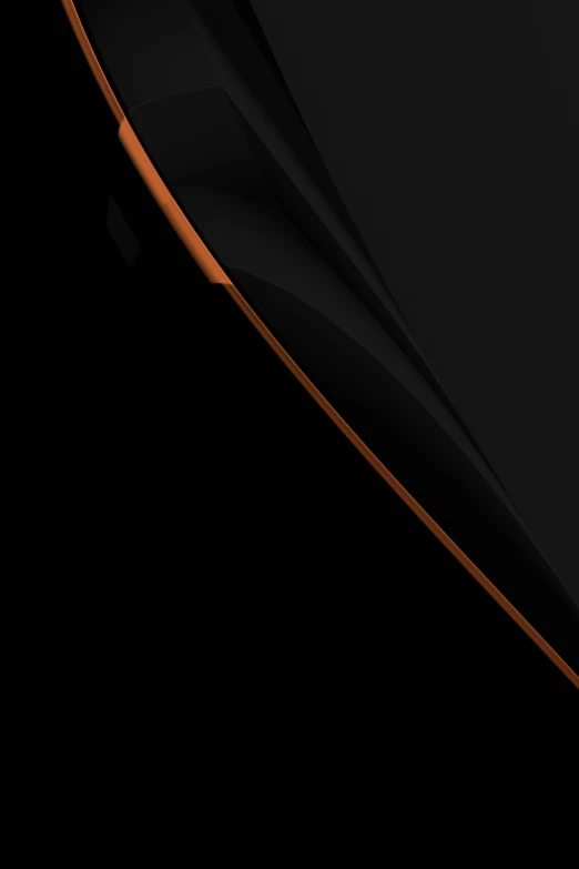 an orange line on the corner of a black phone