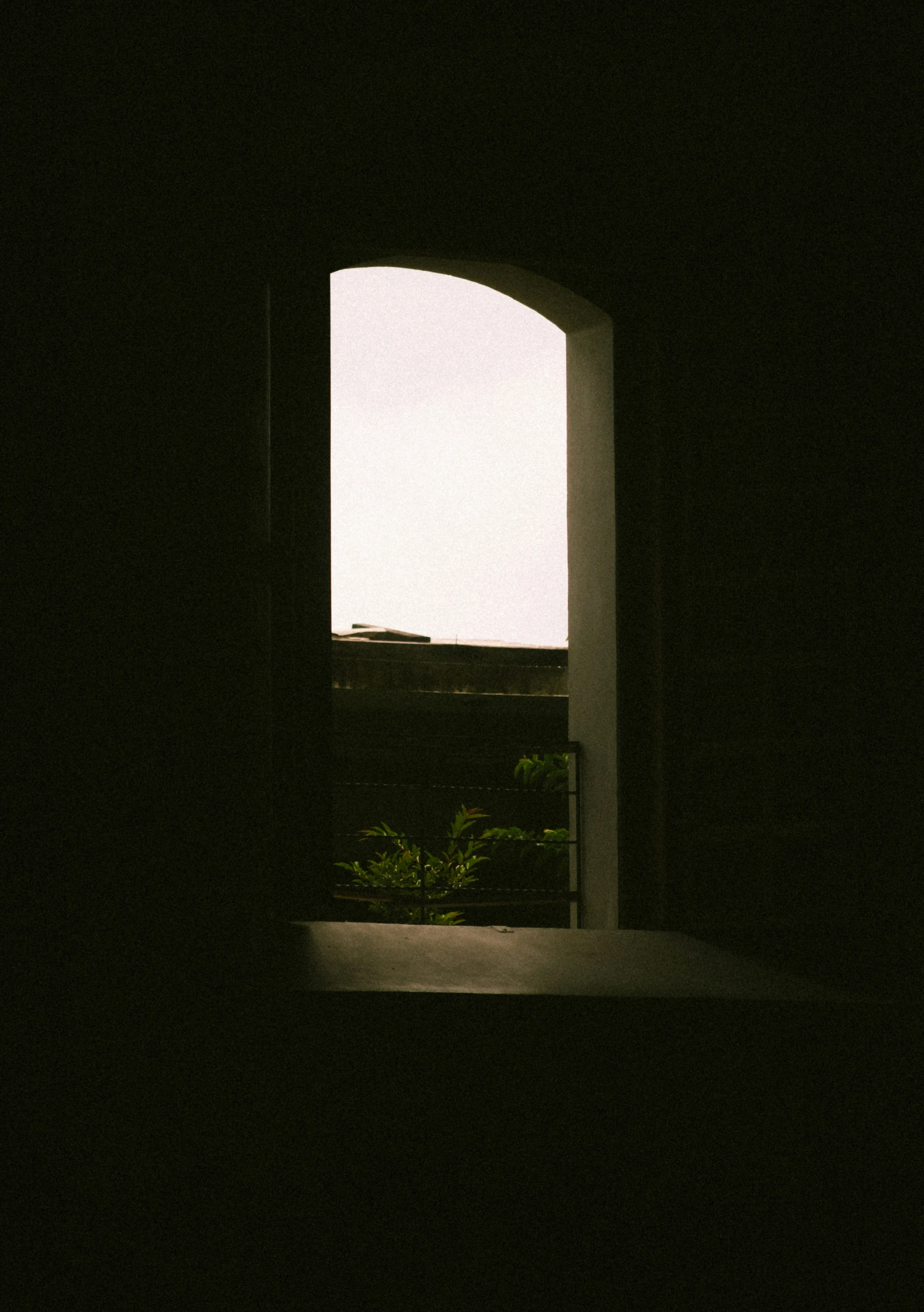 the dark is reflected in an open window