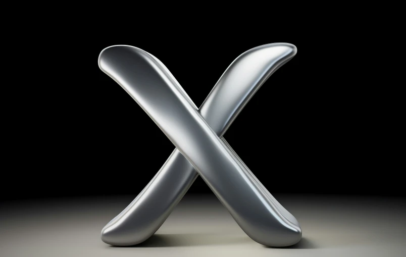 the letter x made of metal and black