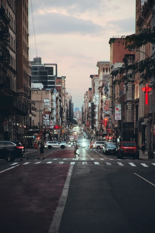 a busy road with cars moving along it's sides