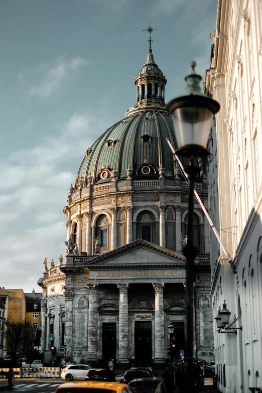 a large building sitting next to a street