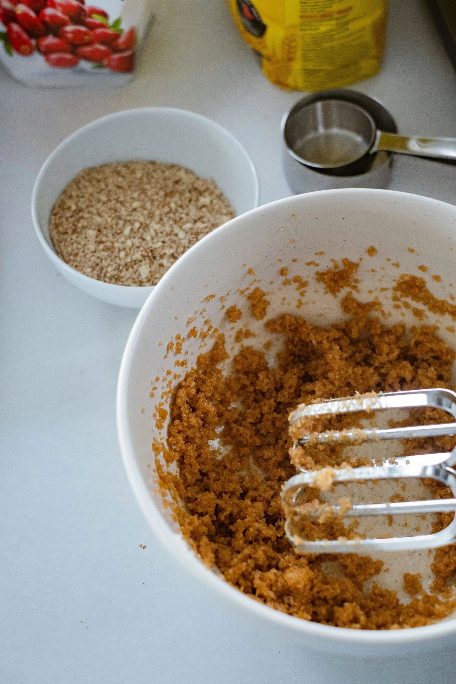 there is an empty bowl that has been filled with spices