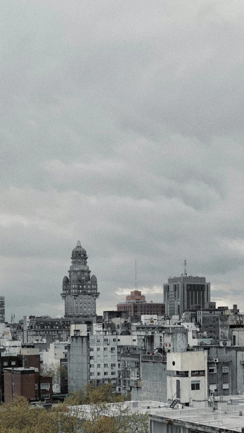 the view of city buildings from a very tall building