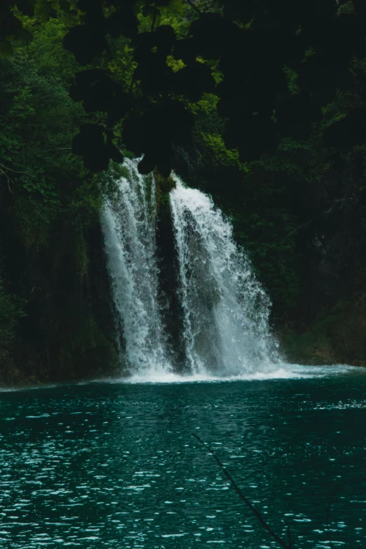 a water jet in the middle of a body of water