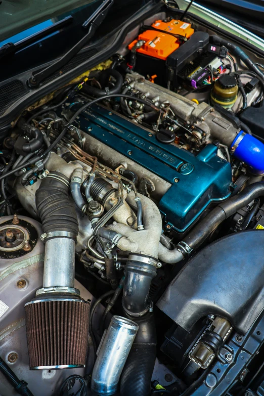 a picture of the engine compartment of an suv