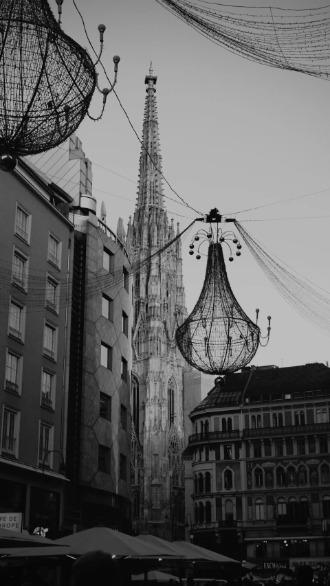 an elaborately designed building is near many tall buildings