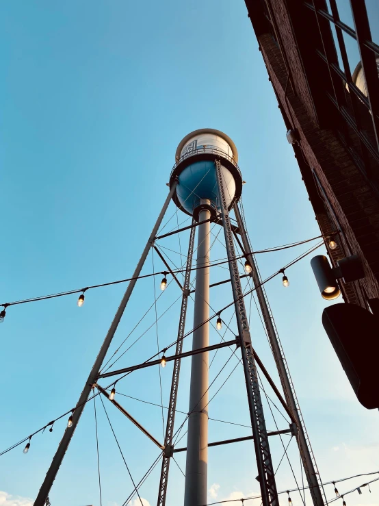 a tall tower with a sky background is shown