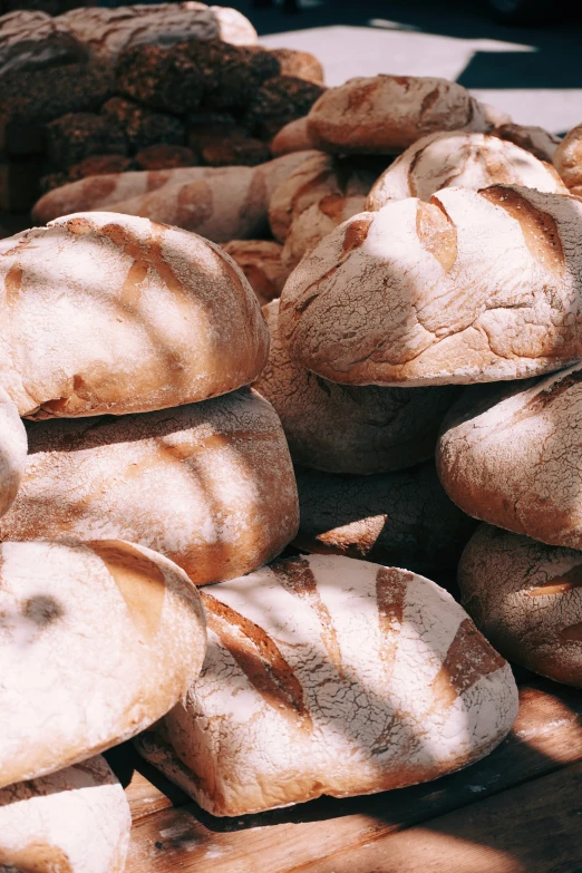 several different types of bread in an assortment