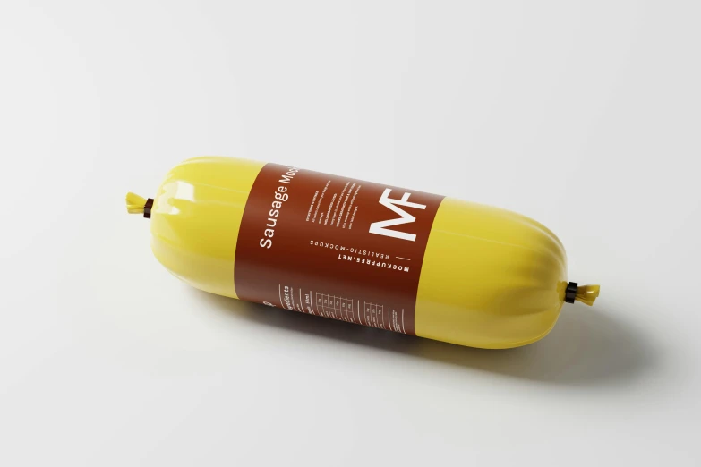 a tube of mustard on a white background