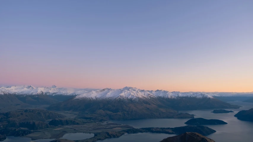 a scenic view from the air looking down at the mountains