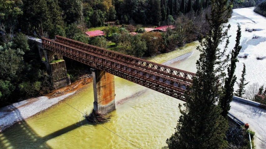 there is a bridge that crosses over the water