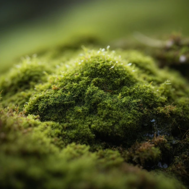 closeup po of moss growing on the ground