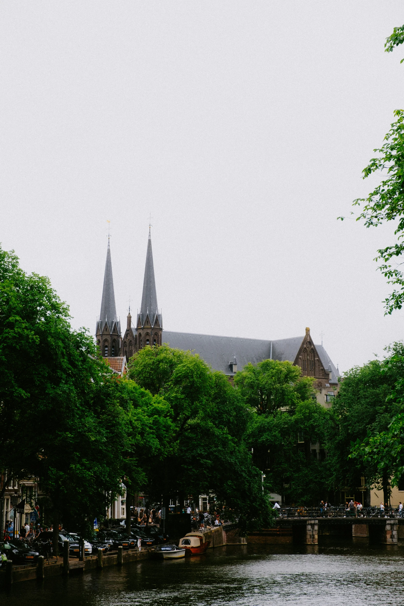 a group of buildings in the background on an overcast day