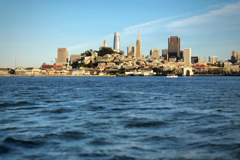 a city across the river from an ocean