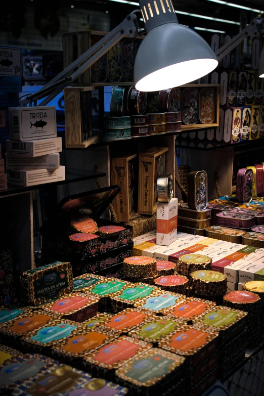 a shop with some very pretty colorful decorations on it