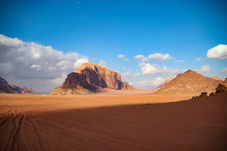 the desert area is full of large mountains