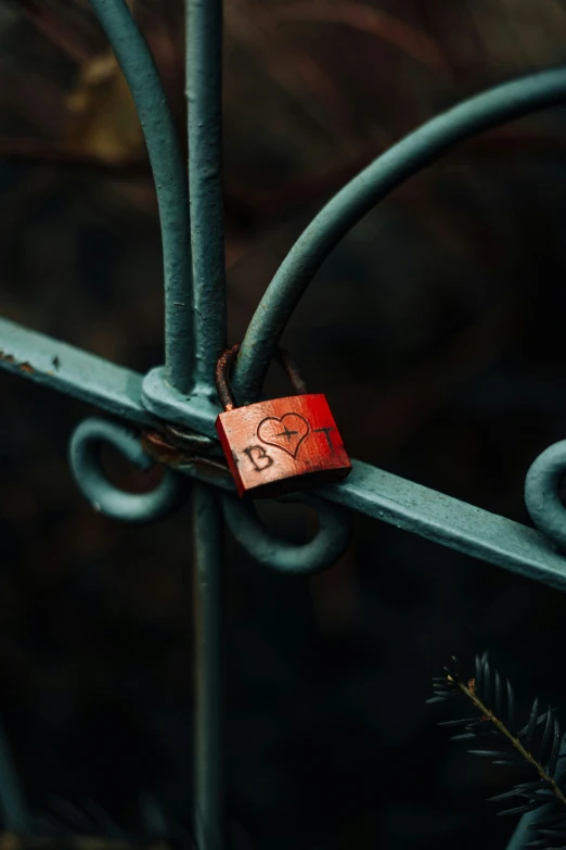 a padlock on a green fence showing the number 25