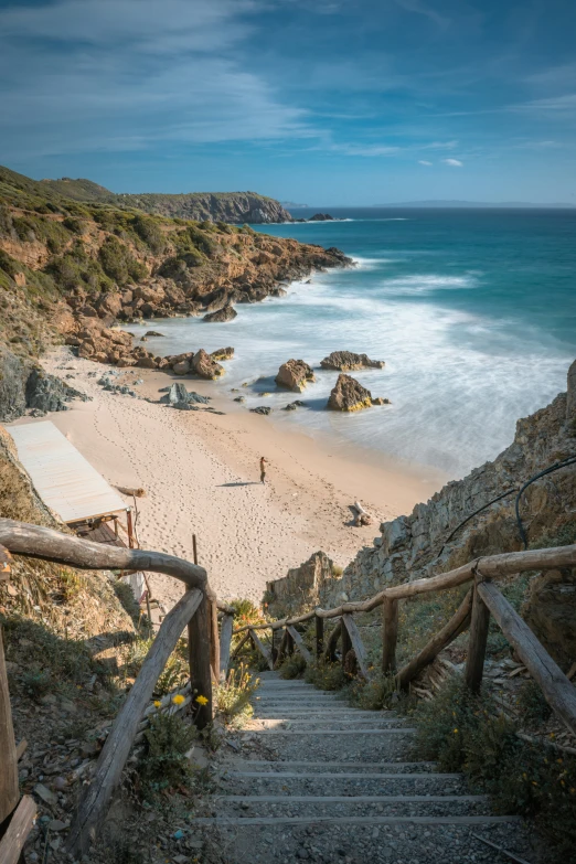 the steps are made up to the beach