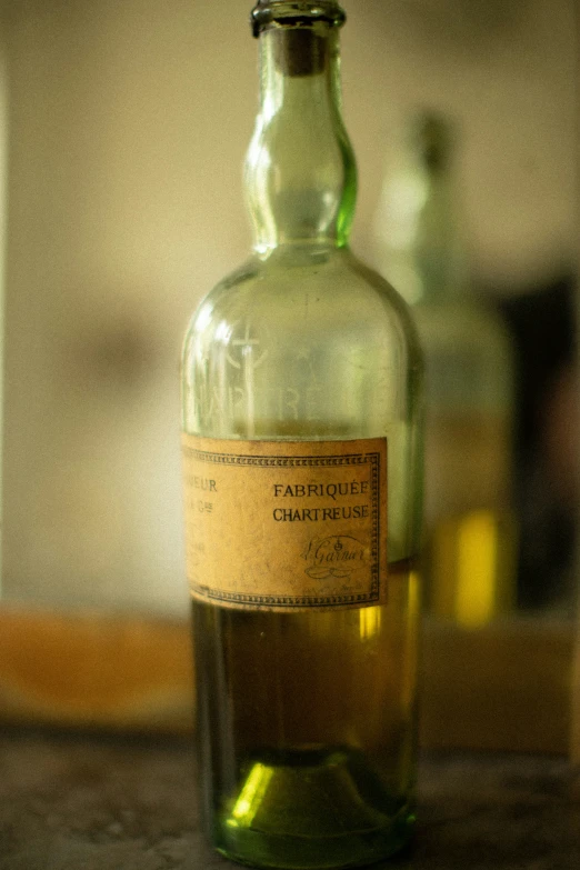 a glass bottle with the label of fenscidus charach