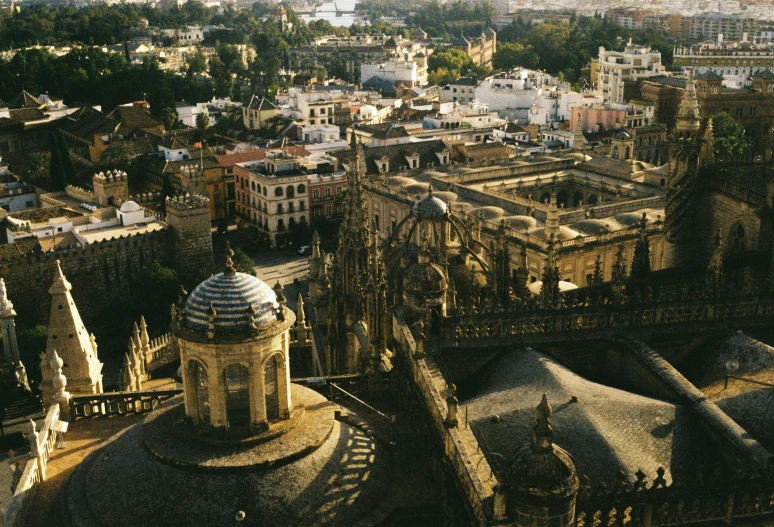 an aerial view of a city from above