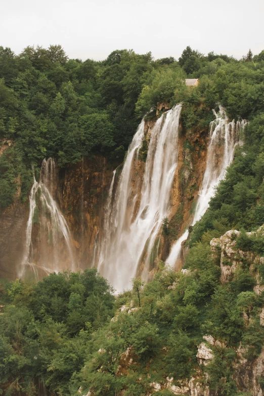 an image of a waterfall from a helicopter