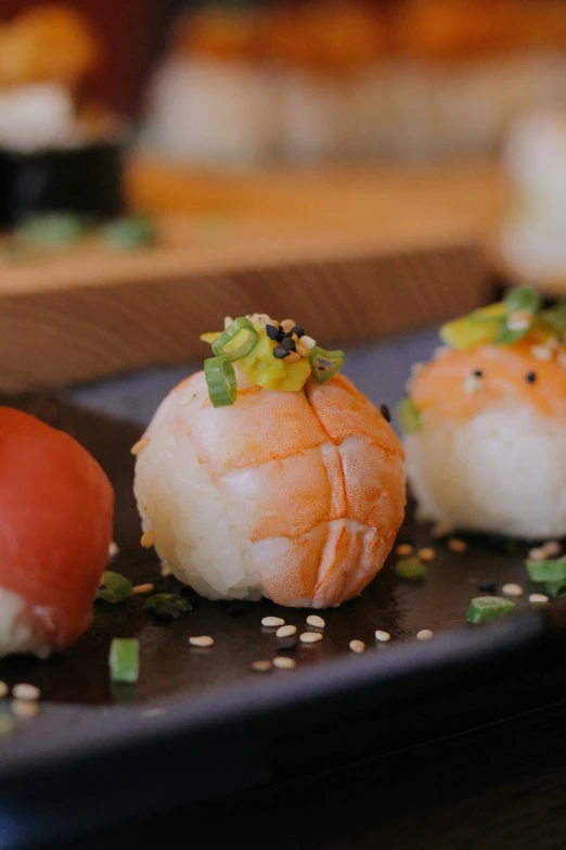 four different kinds of food sitting on a tray