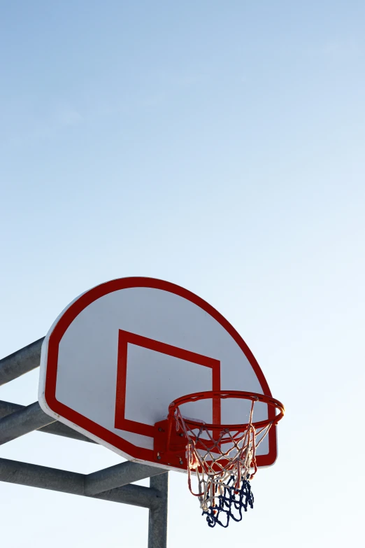 an overhead s of a basketball hoop on the outside