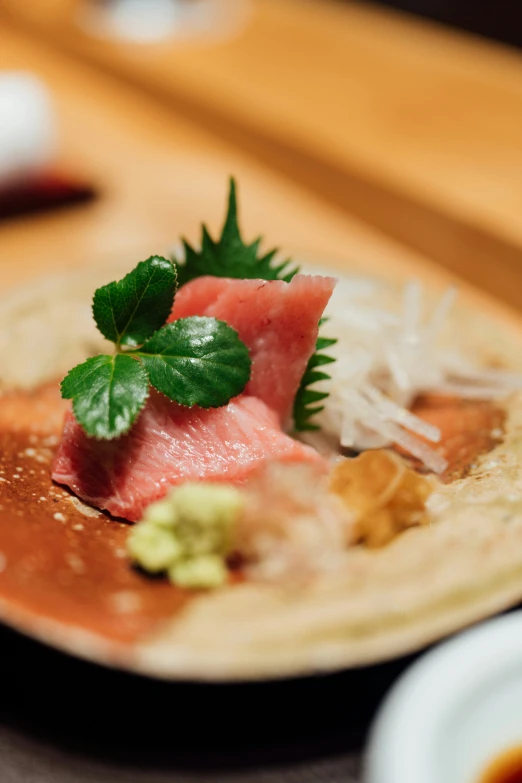 a plate of food is sitting on the table