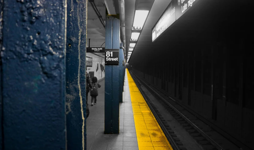 a subway car at the station waiting for its next signal