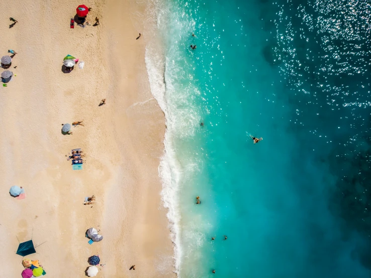 people enjoying the sun on a sunny day at the beach