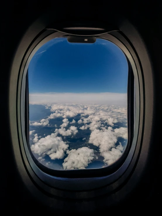 the view from a window of a airplane in flight