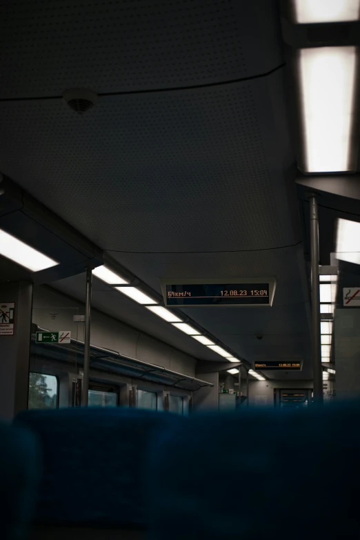 an empty train car sitting in a subway