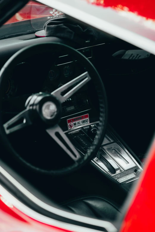 a view of the steering wheel on a modern car