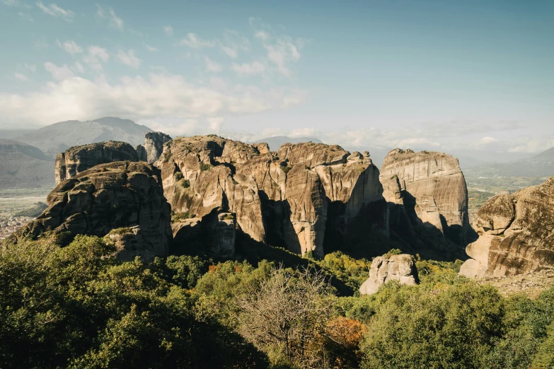 rocky hills near the town of cogol in greece