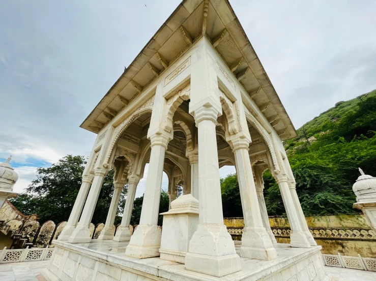 this is an outdoor area with marble architecture