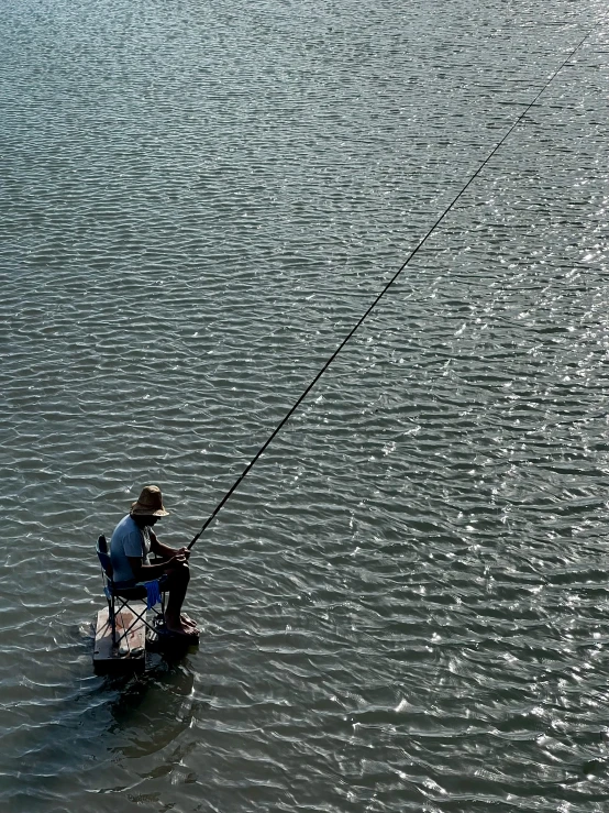 two men fishing while holding onto fishing pole