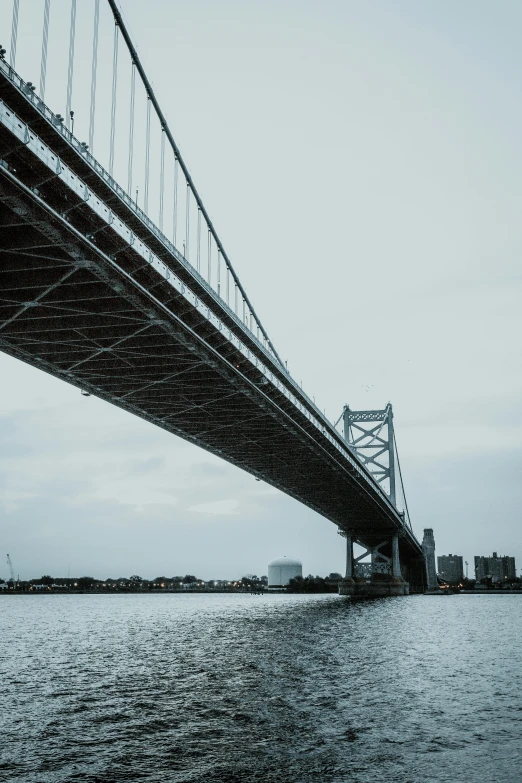 bridge in the middle of the river on an overcast day