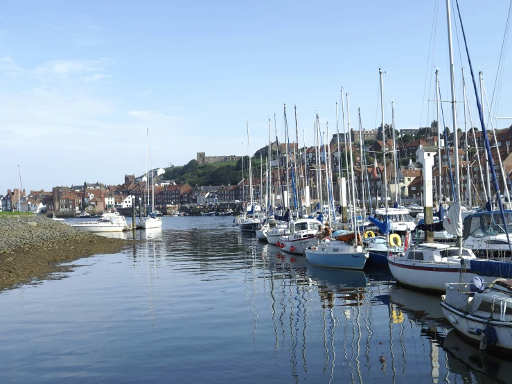 an image of a harbor full of boats