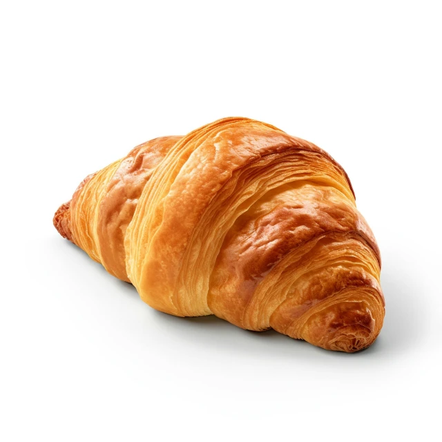 croissant with a bite out on white background