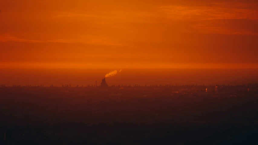 the view from a bird - eye lens in an orange sky