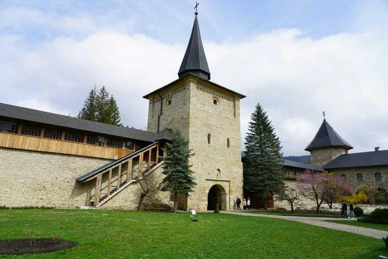 an old castle like structure with several balconies