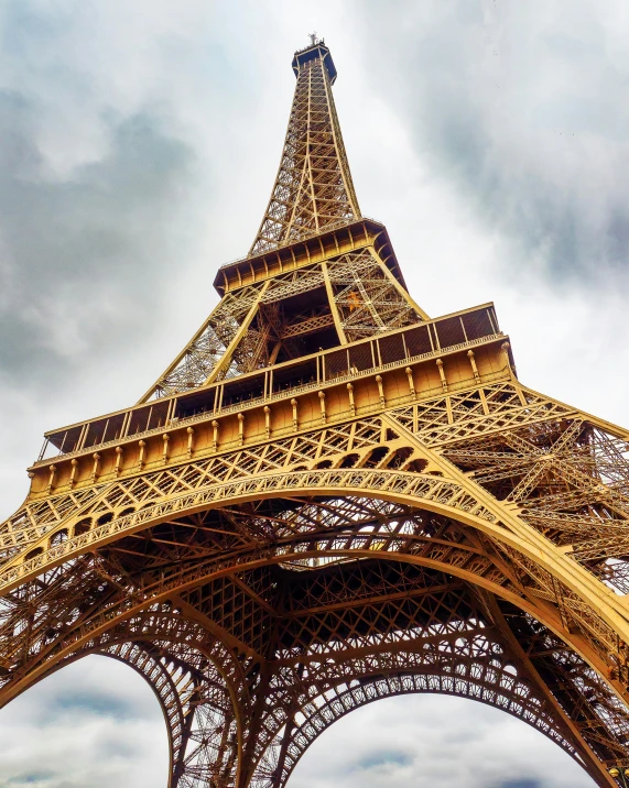 the top view of the eiffel tower in paris france