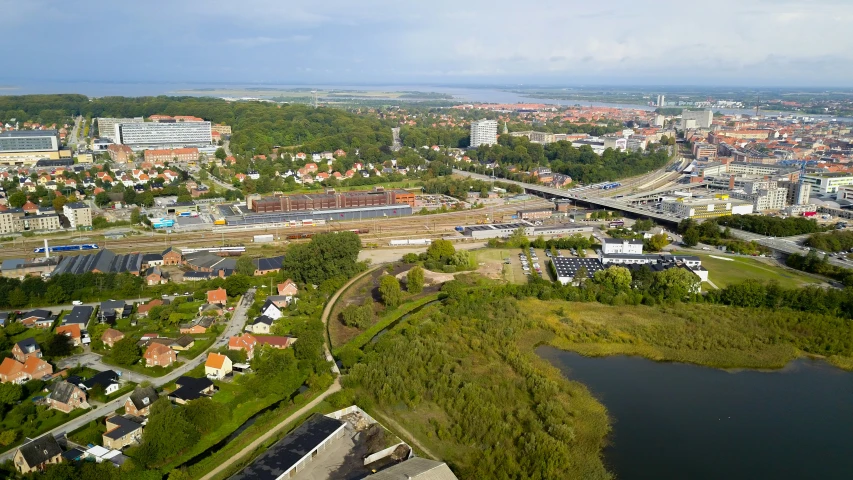 an aerial view of the city of some sort