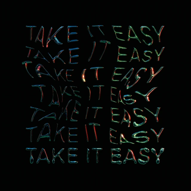 an artistic and neon text in the dark