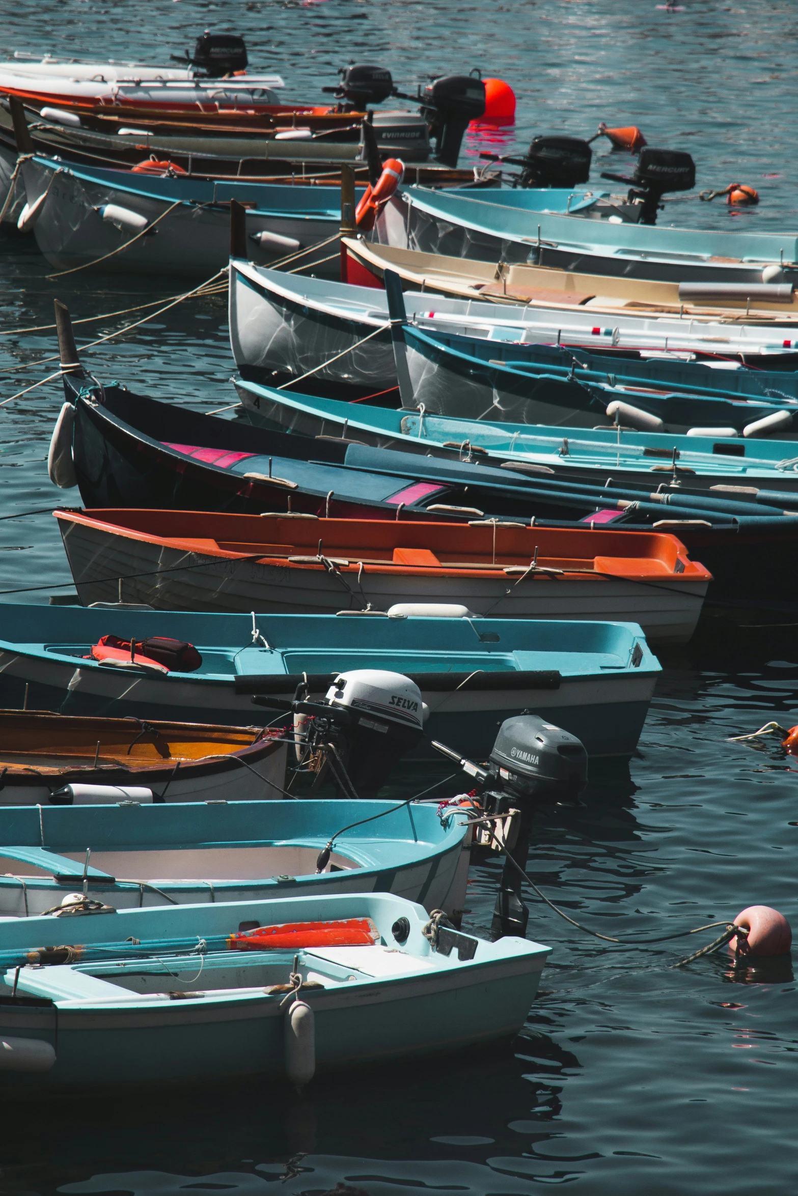 a few small boats are in the water