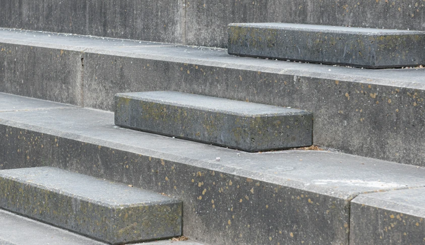 stone stairs in the shape of a pyramid, with one way arrows pointing to them
