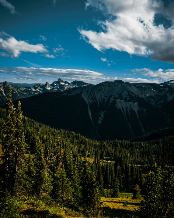 a very scenic view of some mountains in the distance