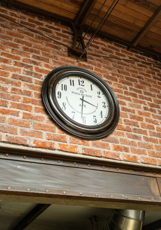 a wall that has a clock attached to it